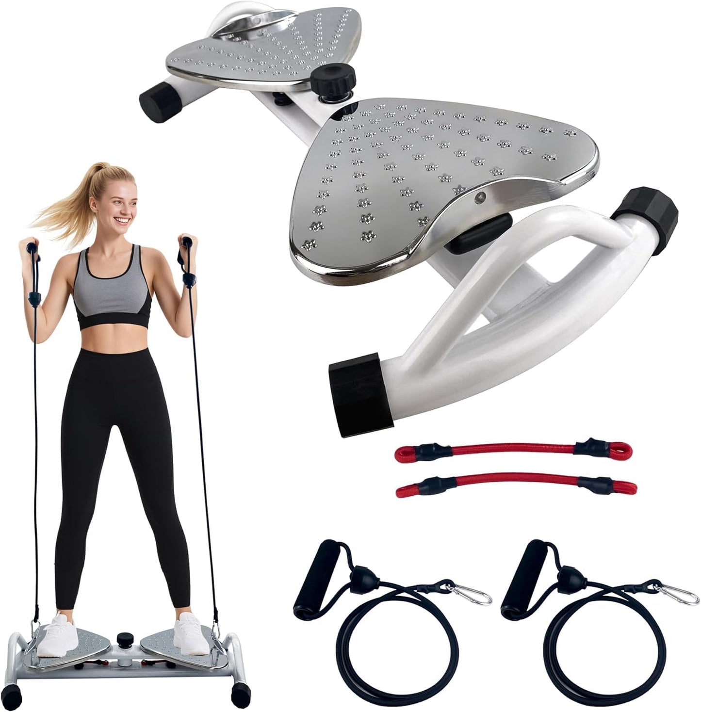 Metal Waist Twister Machine Exercise Fitness Tool – Ab Twister Board with 500 lbs Capacity Ultra-Quiet,Core Trainer for Slim Waist and Ab Exercise,All-Metal Anti-Slip Footrest,Women Men,Home Gym Equipment