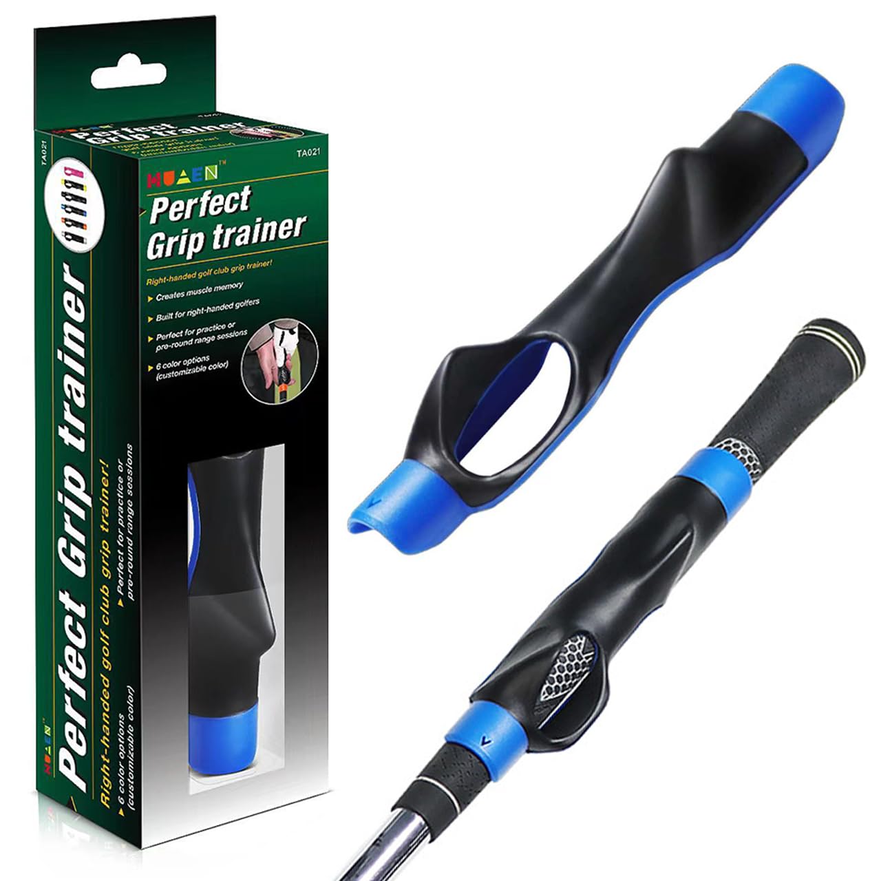 Golf Grip Trainer, Golf Swing Trainer, Golf Club Grip Training Aid to Help Train Correct Hand Position, Golf Accessories Practice Tool, 1 Pack Blue