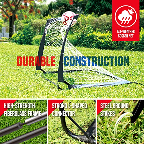 Portable Soccer Goal Set - 4ft x 3ft Fold-Up Training Goals - Set of 2