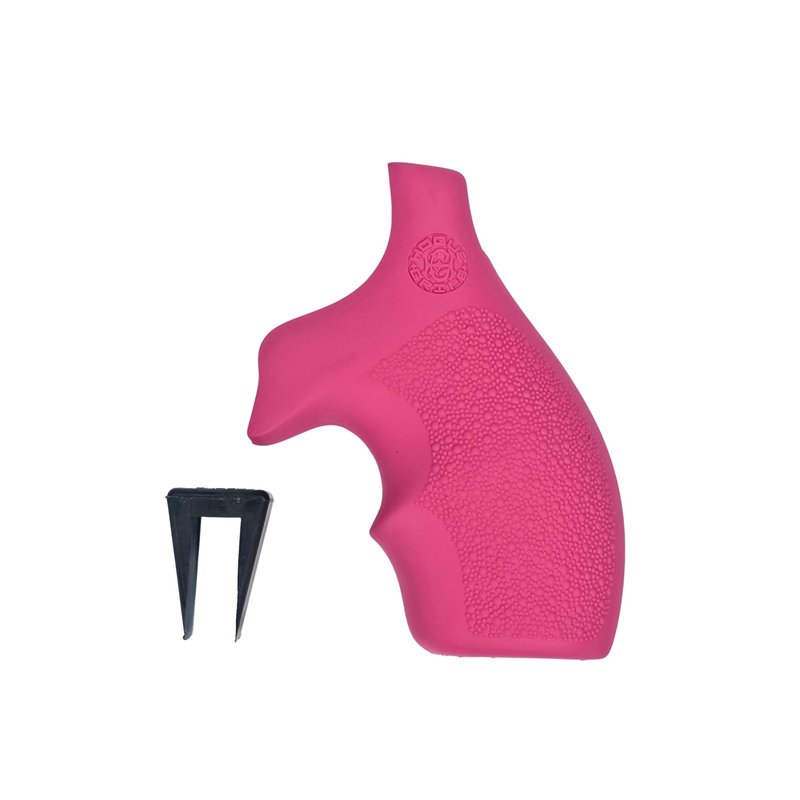 Hogue OverMolded Rubber Bantam Style Grip for S&W J-Frame Round Butt, Pink - 61007