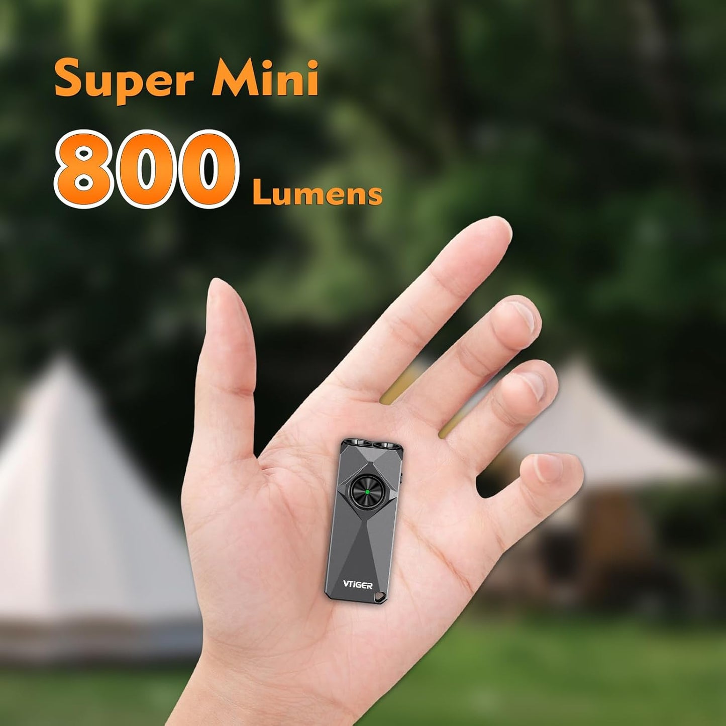 VTIGER K1 Keychain Flashlight - 800 Lumens USB Rechargeable Mini EDC Light | Compact & Portable for Everyday Use