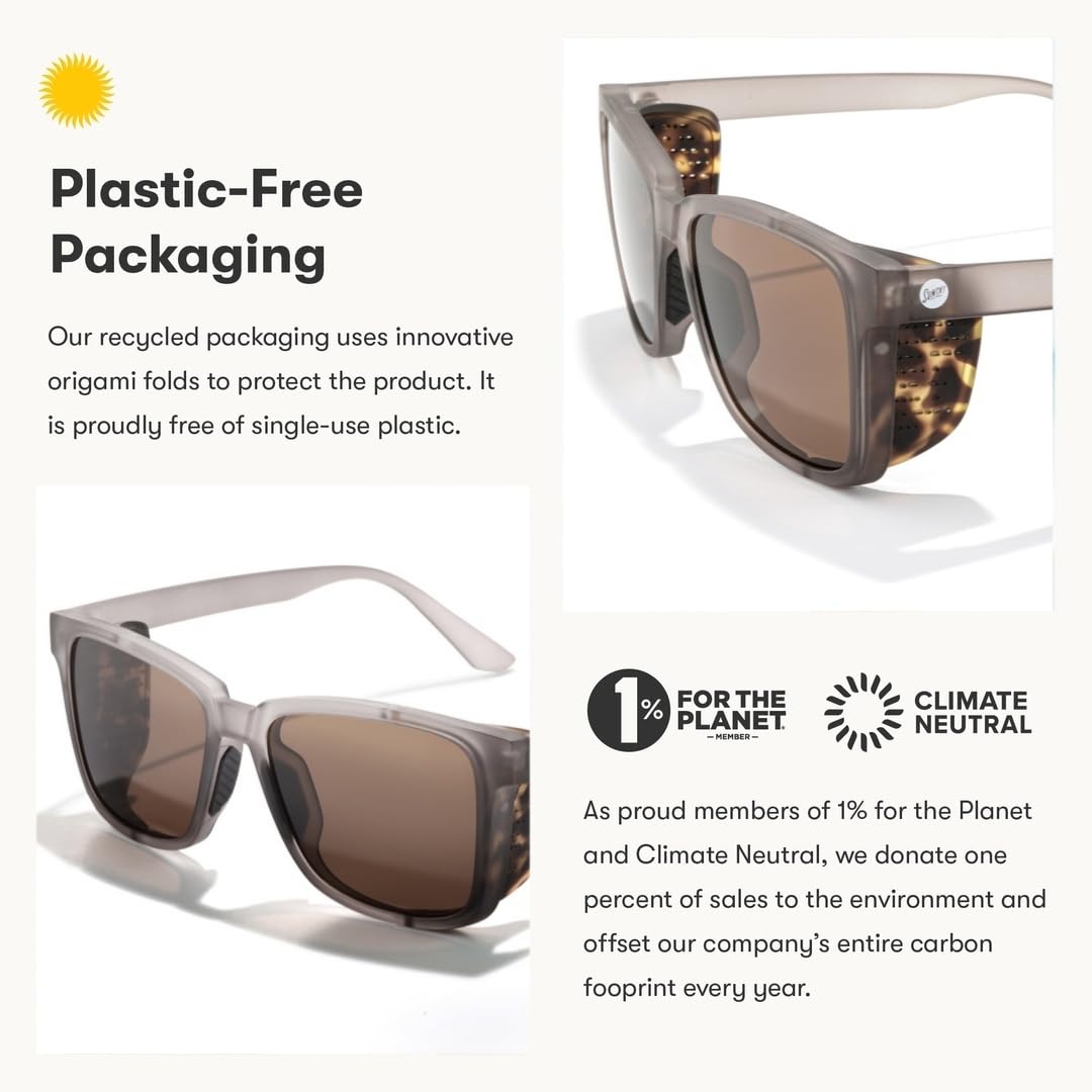 Sunski Couloir - Polarized Recycled Alpine Sunglasses (Matte Mist Amber)