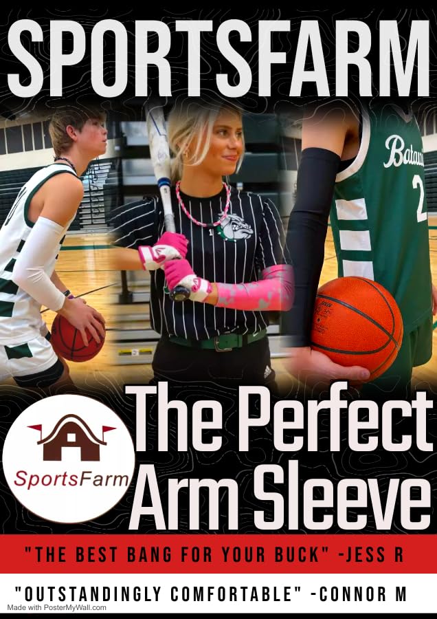 Compression Arm Sleeve - Youth Large with White Baseball Stitches