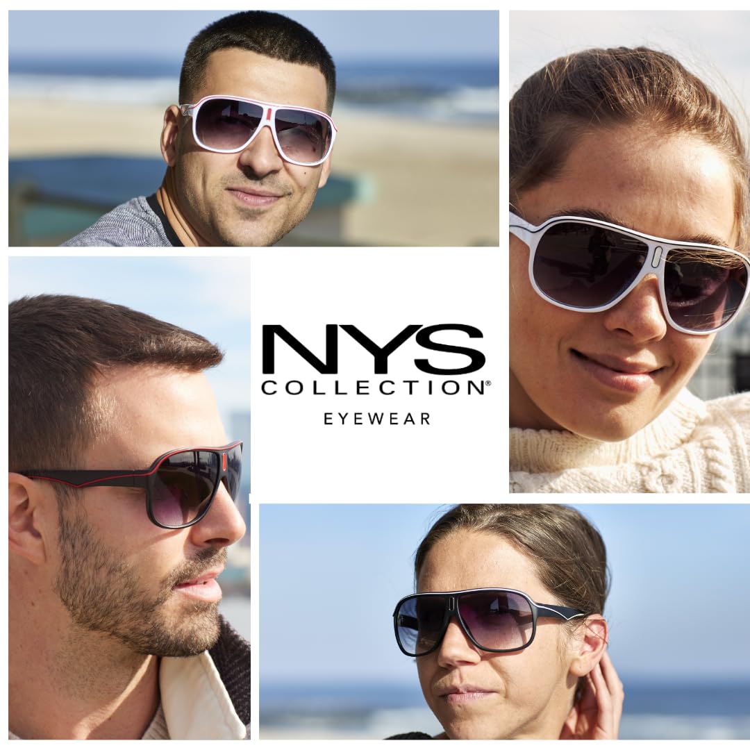 NYS Collection Aviator Sunglasses - Lightweight Durable Plastic Frame - For Men and Women -100% UV Prodection