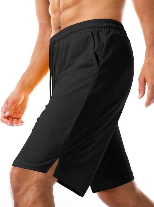 Aolesy Men's Basketball Shorts - Lightweight Quick-Dry Athletic Gym Shorts with Zipper Pockets | 7"/9" Sizes