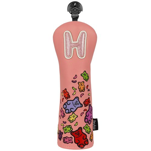 Golf Club Covers for Woods and Driver, Gummy Bears Pattern Headcover, Golf Headcovers for Kids Youth Girls Boys (for Hybrid)