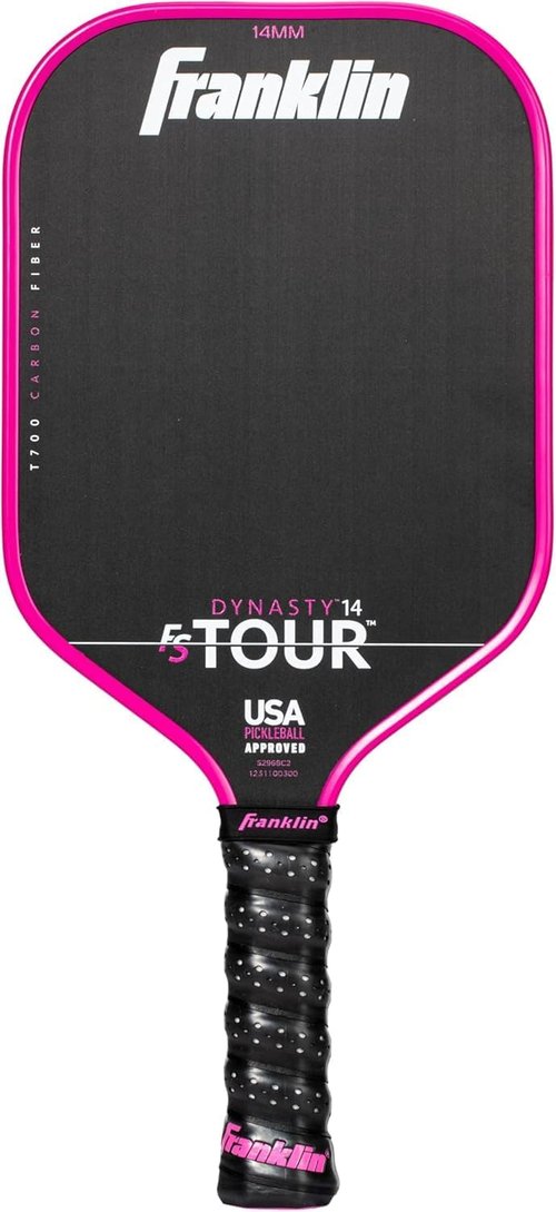 Franklin Sports Pro Pickleball Paddles - Tour Series Raw Carbon Fiber T700 - USA Approved | Unibody Design - Gray, Blue & Pink