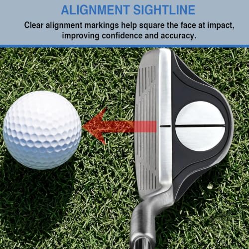 EZ Roll Golf Chipper Club - Back-Weighted, 35° Loft - Right Handed - Black/Satin