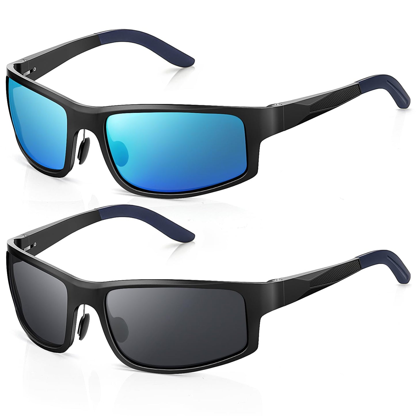 Unbreakable Polarized Sports Sunglasses for Men, Scratch/Seawater-Proof/Oleophobic Coating Lens, Aluminum Frame Sun Glasses