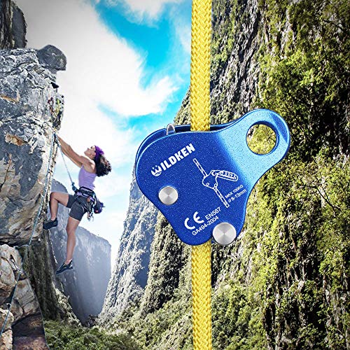 WILDKEN Blue Climbing Ascender Fall Protection Belay Device Rope Grab