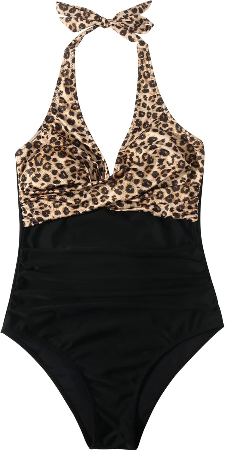 SUUKSESS Sexy Tummy Control One-Piece Swimsuit - Halter Push-Up Bathing Suit for Women