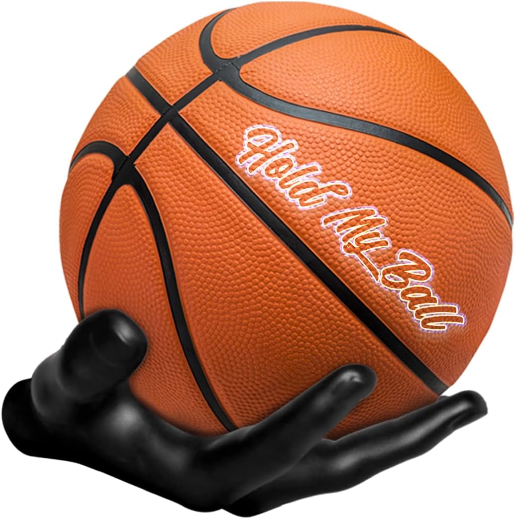 Skiennix Wall-Mounted Ball Holder - Premium Resin Display for Basketball, Soccer, Football | Secure Sports Room Decor