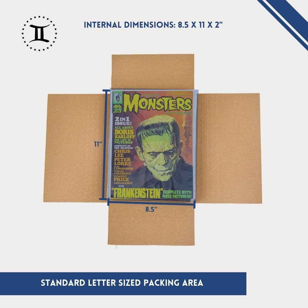 Gemini Magazine and Comic Book Mailers for Shipping (8.5x11x2’’ – 25 Pack) | US-Made Corrugated Cardboard Stay Flat Mailers with Expandable Capacity | Great For Shipping Documents, Photos, and More.
