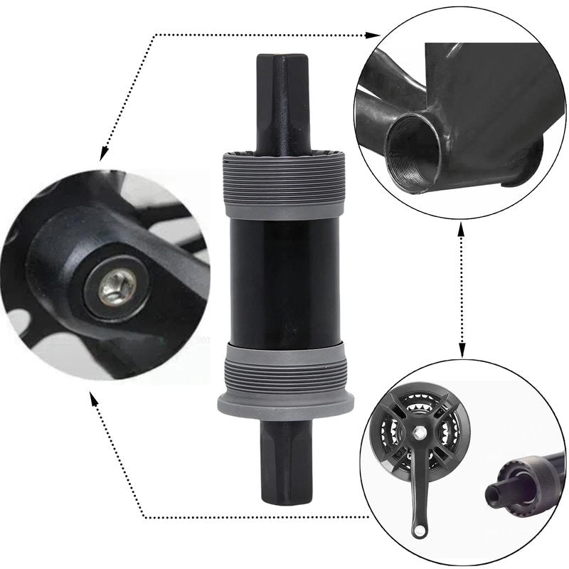 Viclaakesi Bike Bottom Bracket Mountain Square-Taper Compatible with Shimano Tourney TX800 Series (68 * 124.5mm)
