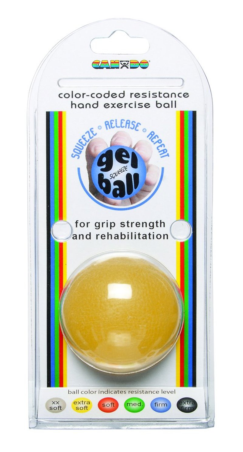 Cando Yellow Circular Hand Exercise Ball, X-Light Resistance, Standard