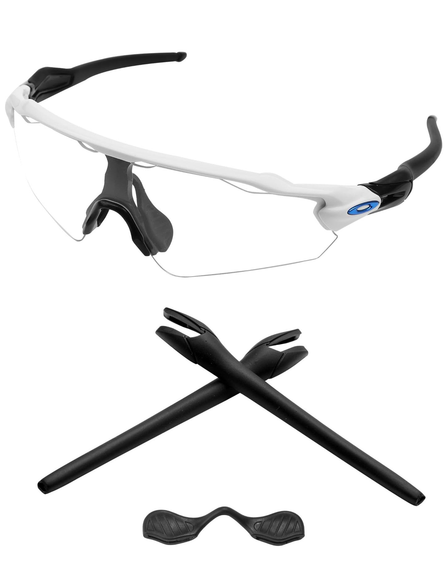 Eye Opening Stuff Replacement Black Temples Arms For Oakley Radar EV Path OO9275 Sunglasses - Black