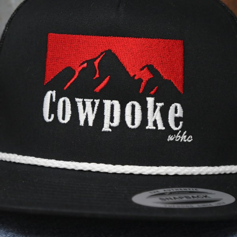 WHISKEY BENT HAT CO. Authentic 5-Panel Snapback Trucker Hat - Cowboy Killer 2.0 Cowpoke Embroidered Logo (US, Alpha, One Size, Black - Multi)
