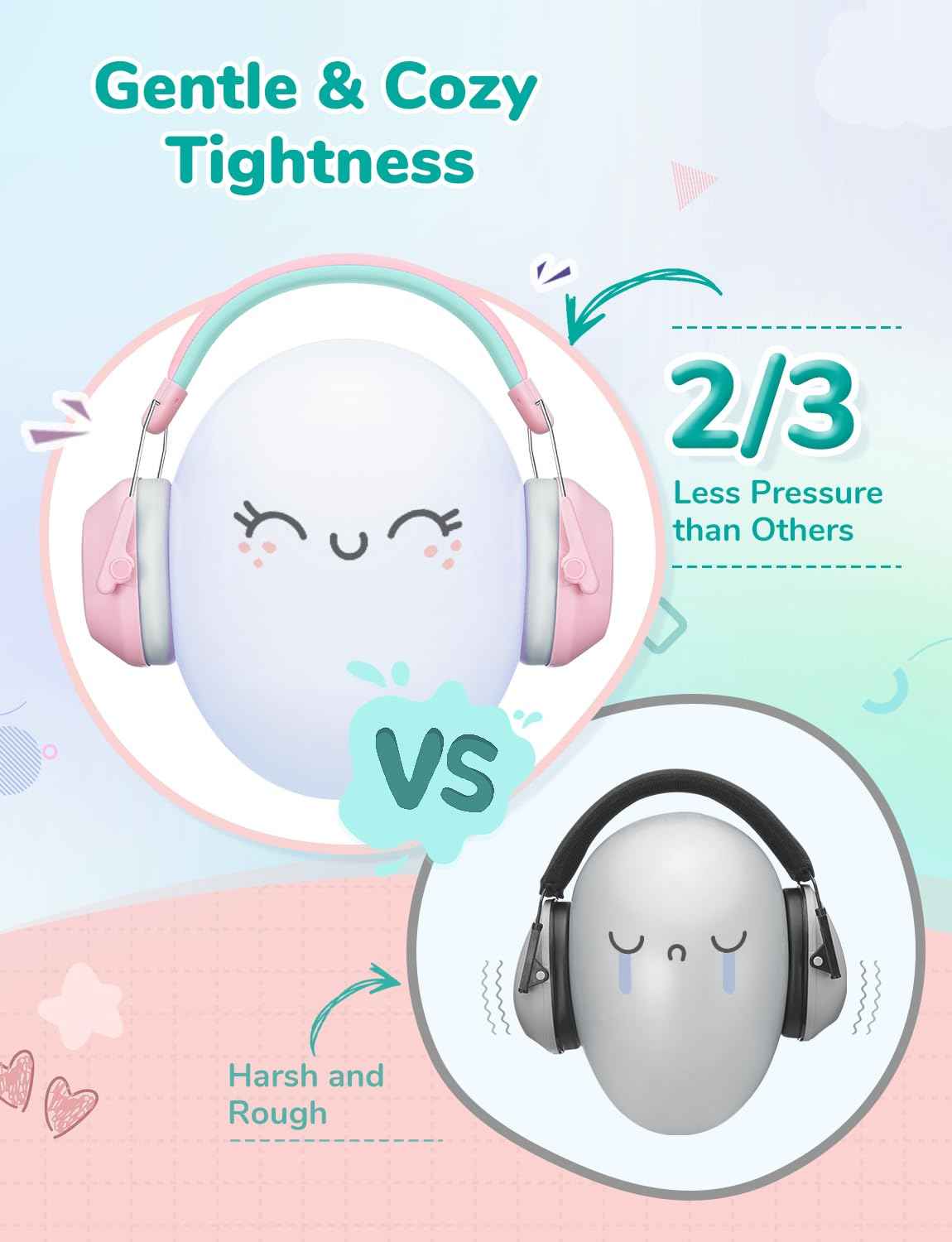 iClever Noise Cancelling Headphones for Kids Adults, SNR 29dB Safety Noise Reduction Ear Muffs for Autism Sensory &Concentration Aid, Ear Hearing Protection for Fireworks/Event/Monster Truck/Concert