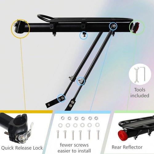 Fat Tire Bike Rack and Electric Bike Rack, Parrilla para Bicicletas Trasera, Ideas as Cargo Rack with Load Capacity (30KG Load Capacity)