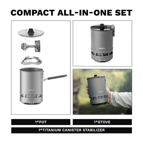 Fire-Maple Petrel Quickboil Pro Ultralight Cooking System – Compact & Fast-Boiling Backpacking Stove Pot Set, Ideal for Hiking, Solo Camping, Travelling, Hunting Trips | Petrel Quickboil Pro System