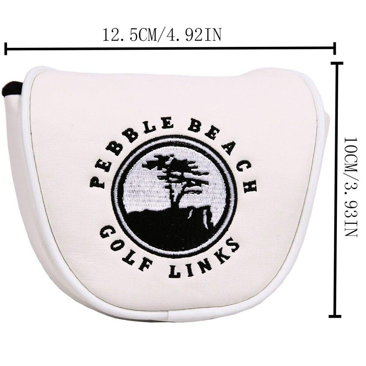 Seacloud 1pcs Golf Cover Mallet Headcover Pebble Beach White with Magnetic Closure for Putter Club Head Cover