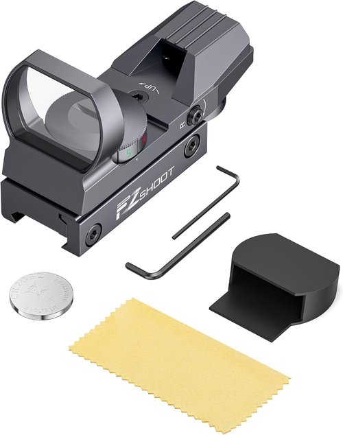 EZshoot Red Green Dot Sight - Holographic Reflex Scope with 4 Adjustable Reticles & 20mm Rail Mount