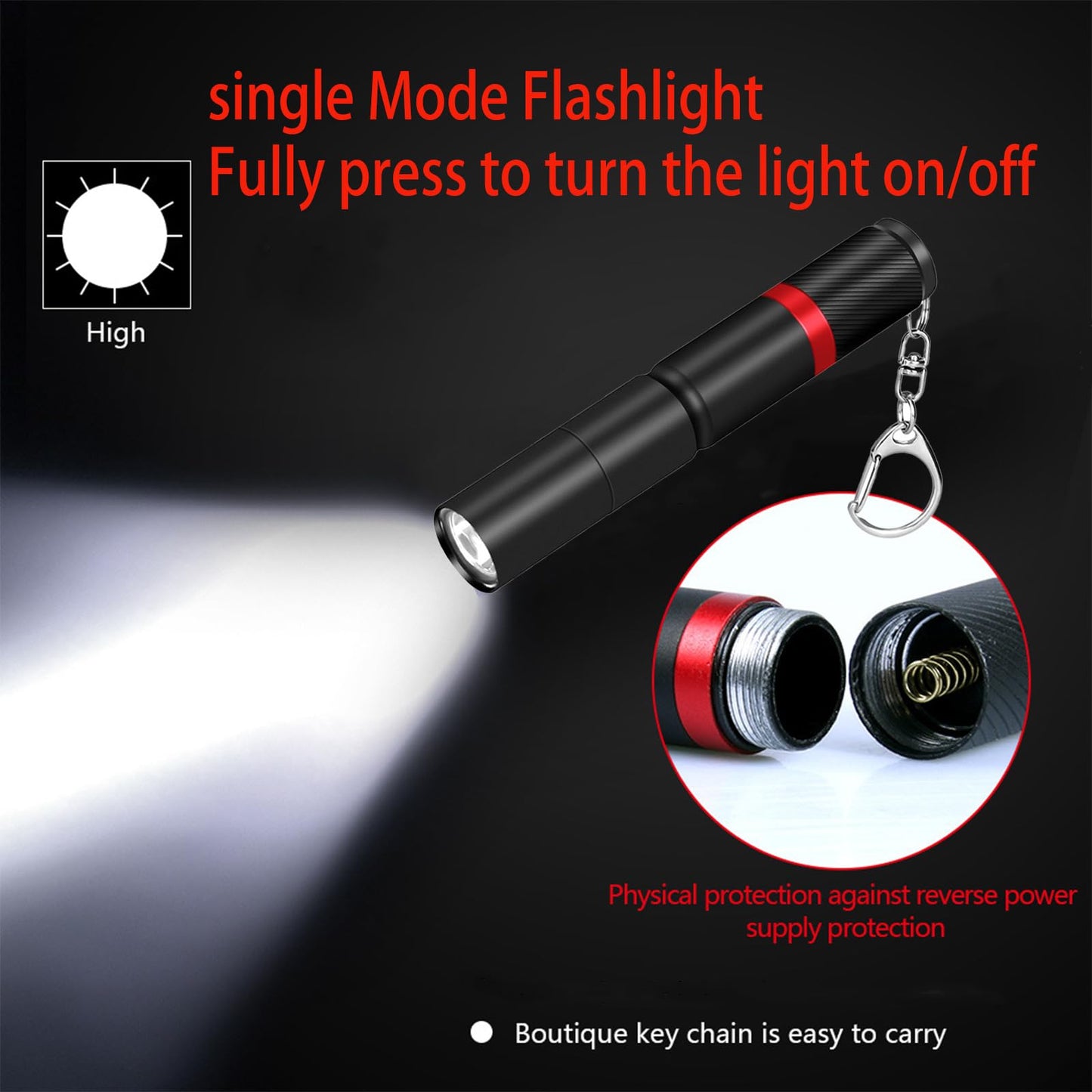 Hilngav 3 Pack Small Mini LED Keychain Flashlight, Single Mode AAA Battery Flashlights Portable Bulk EDC (Everyday Carry) Pen Flash Light, Key Chain Pen Flashlights for Work, Emergency, Pocket