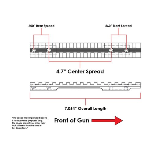 EGW Mossberg Patriot Long Action Picatinny Rail Scope Mount 20 MOA