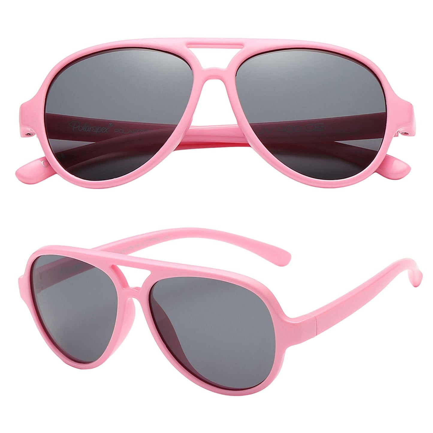 PolarSpex Kids Sunglasses - Polarized Aviator Sunglasses for Kids - Bendable Toddler Sunglasses for Boys &Girls, Age 2-8