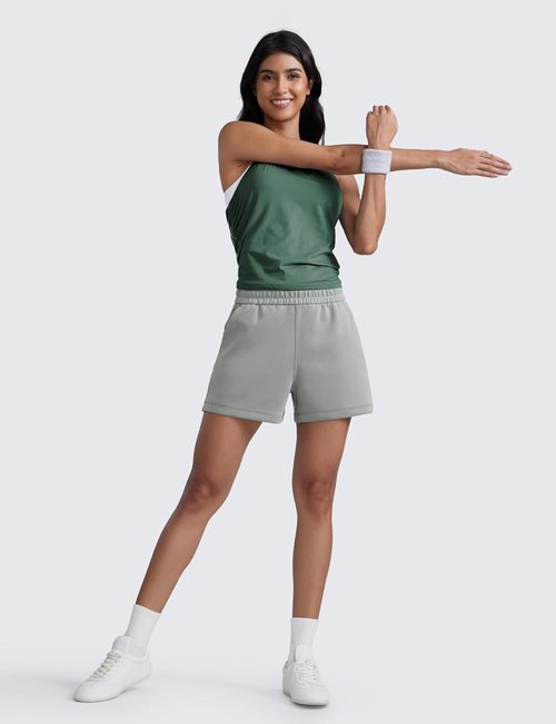 CRZ YOGA SoftAura Sweat Shorts - High-Waisted Modal Lounge Shorts with Pockets | Casual Athletic Wear