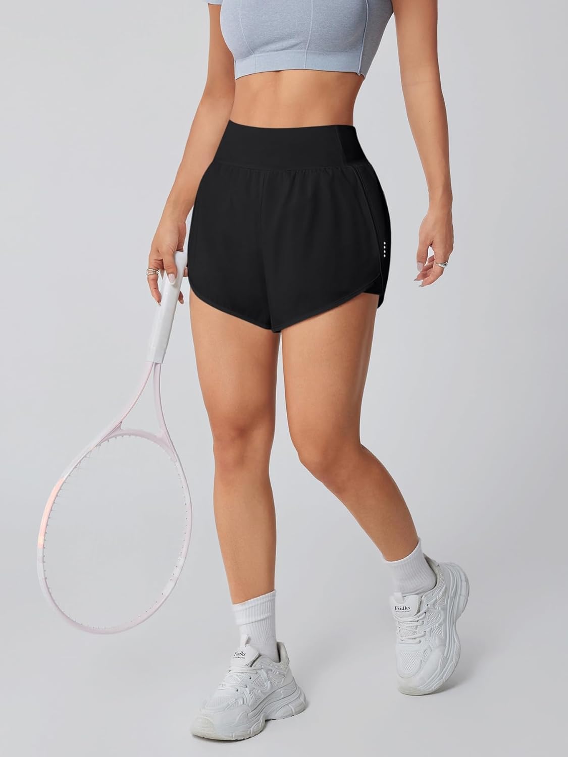 Skiennix Women's High-Waisted Athletic Running Shorts - 3" Dolphin Style with Pockets for Gym & Yoga