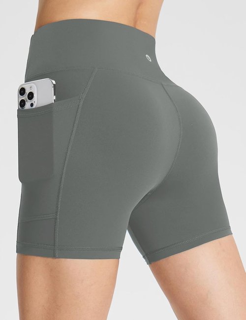 Baleaf Women's High Waist Biker Shorts - Comfortable Spandex Yoga & Gym Shorts with Pockets | 8"/5"/3" Sizes