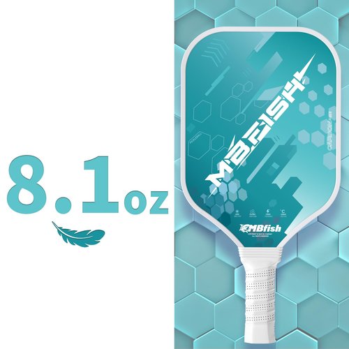MBFISH Pickleball Paddles Set of 1 Super Value Set with 1 Pickleball Carbon Fiber Racket 4 Balls 2 Pickleball Grip Tapes 2 Sports Towels 1 Pickleball Bag Outdoor Gift for Family Friends
