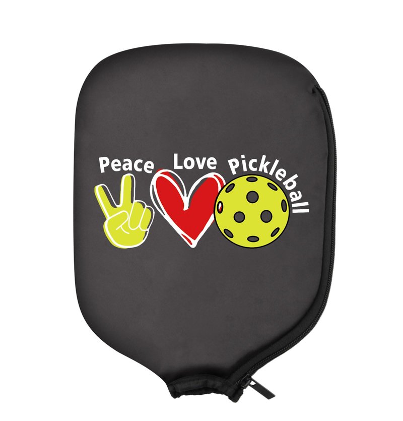 HOLLP 2PC Pickleball Paddle Covers Peace Love Pickleball Pickleball Racket Bag Gift For Pickleball Players (Peace Love Pickleball)