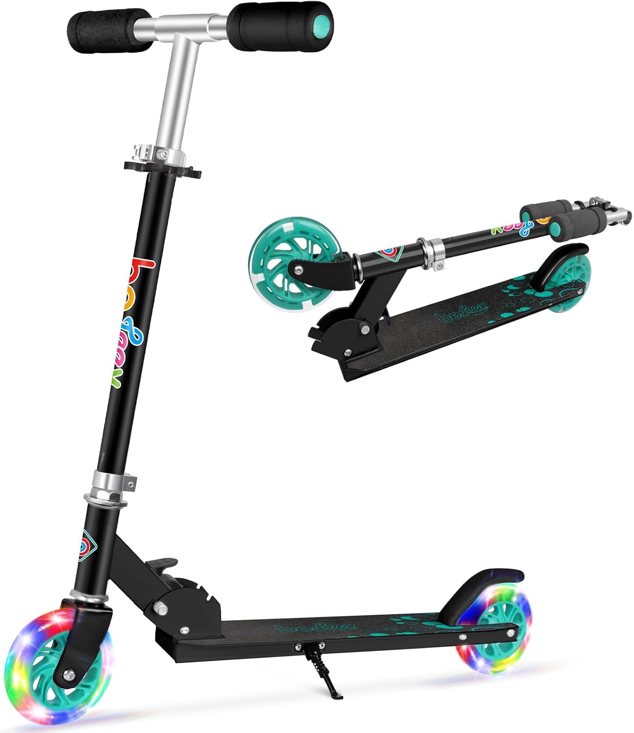BELEEV V1 Kick Scooter for Kids - 2 Wheel Folding Design with Adjustable Height & Light Up Wheels | Ages 3-12