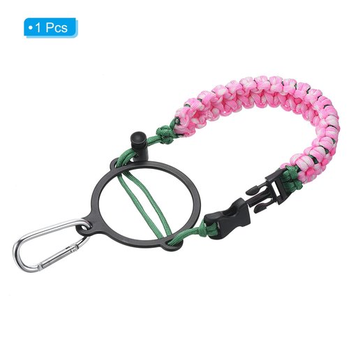 PATIKIL Water Bottle Holder, Paracord Handle Carrying Lanyard Strap Carrier with Ring for 12oz to 64oz Wide Mouth Bottles, Pink