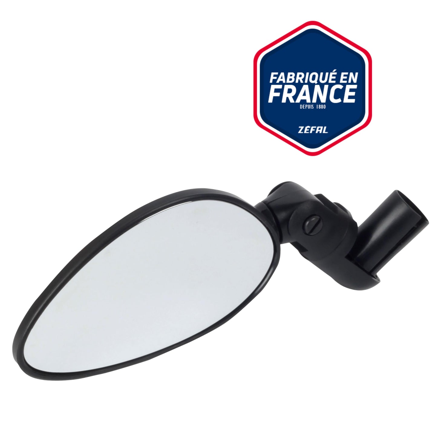 Zefal Cyclop Bar-End Bike Mirror – Foldable Rearview for Road, Hybrid & E-Bikes | 46 cm2 Convex Chrome ABS, Reversible Mount 16–22 mm, 3-Axis Adjustable, 60 g