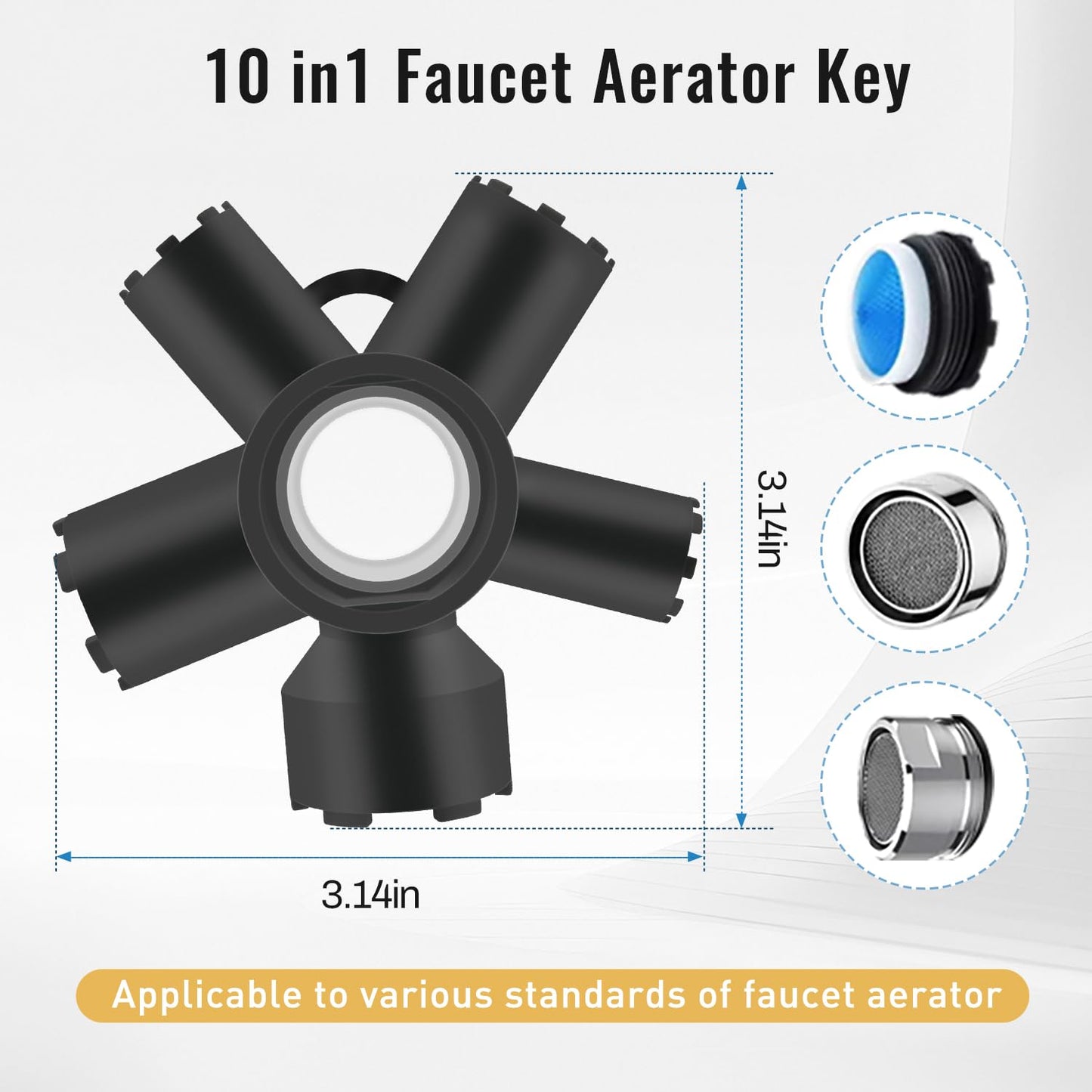 10 in 1 Faucet Aerator Removal Tool Aerato Key for Threaded Aerator and Housed Aerateor Tool Fits Size M16.5 M18.5 M21.5 M22 M24 M28
