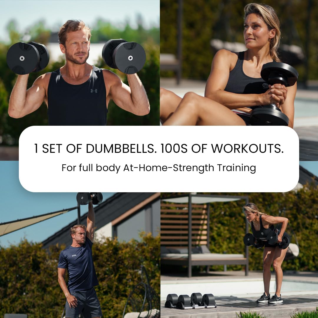 Nuobell 580 Adjustable Dumbbells, 5-80 lb, Set of 2 Free Weights