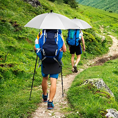 G4Free 46-Inch Large Ultralight Hiking Umbrella with Silver UV Reflective Coating - Black/Silver