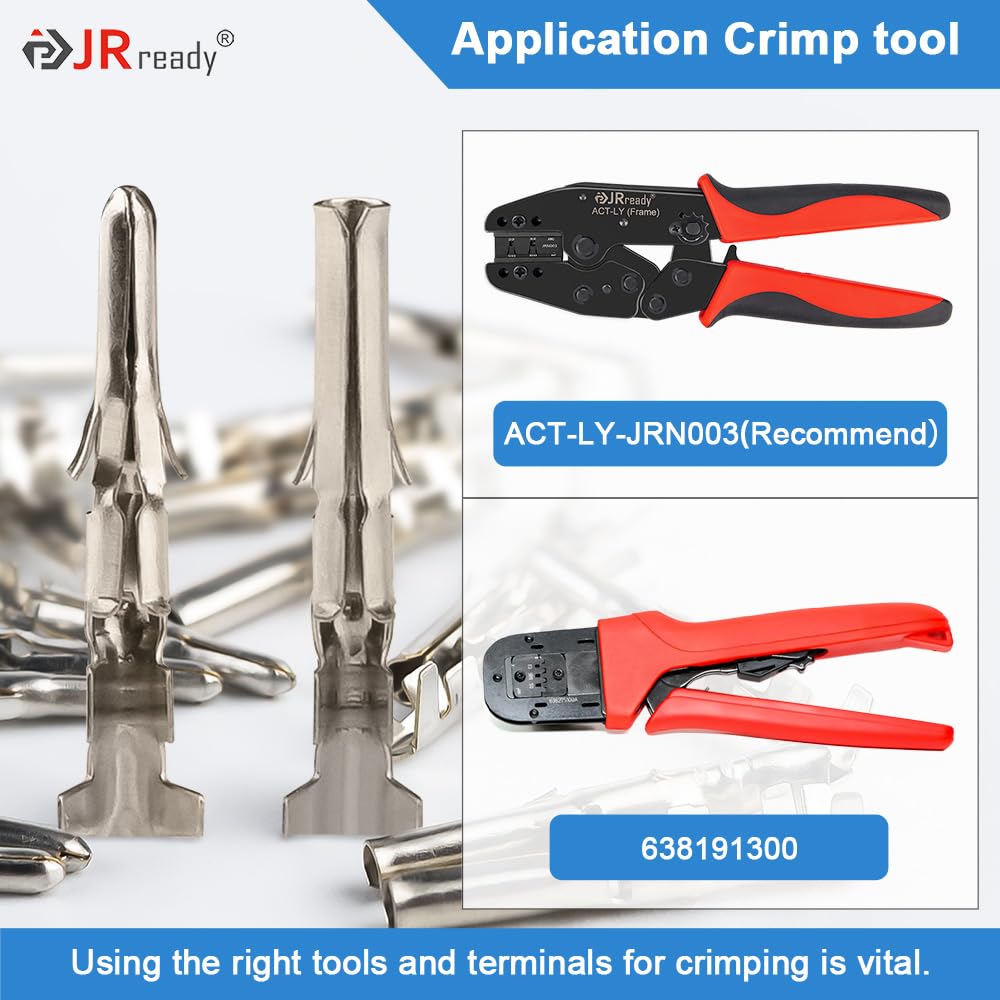 JRready 50 Pairs 1.57mm (Standard.062) Pin and Sockets 18-22 AWG, Compatible with Molex Standard.062 1560 1561 Series Male& Female Crimp Terminals, Adapt Standard.062 Connector Housing, ST6405