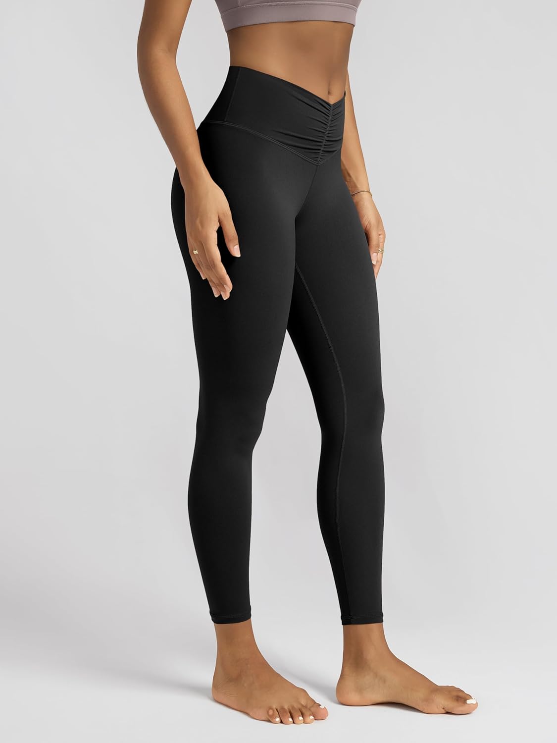 ODODOS Cloud Feeling Yoga Leggings for Women - High Waist Crossover, 25"/28" Length