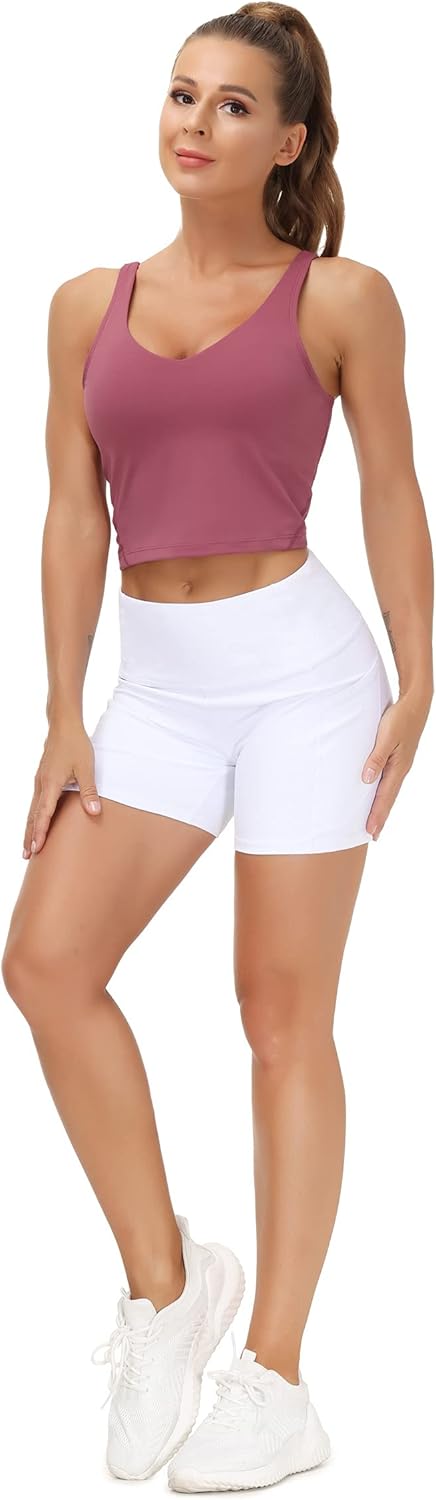The Gym People Longline Sports Bra - Women's Wirefree Padded Design for Medium Support