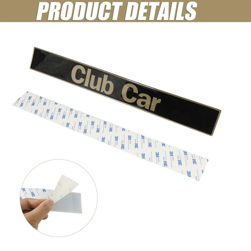 Club Car DS Name Plate Emblem Black Gold for Golf Cart 18" x 2.24" Durable and Stylish Custom Accessory for Club Car DS Golf Carts Upgrade Your Golf Cart Look