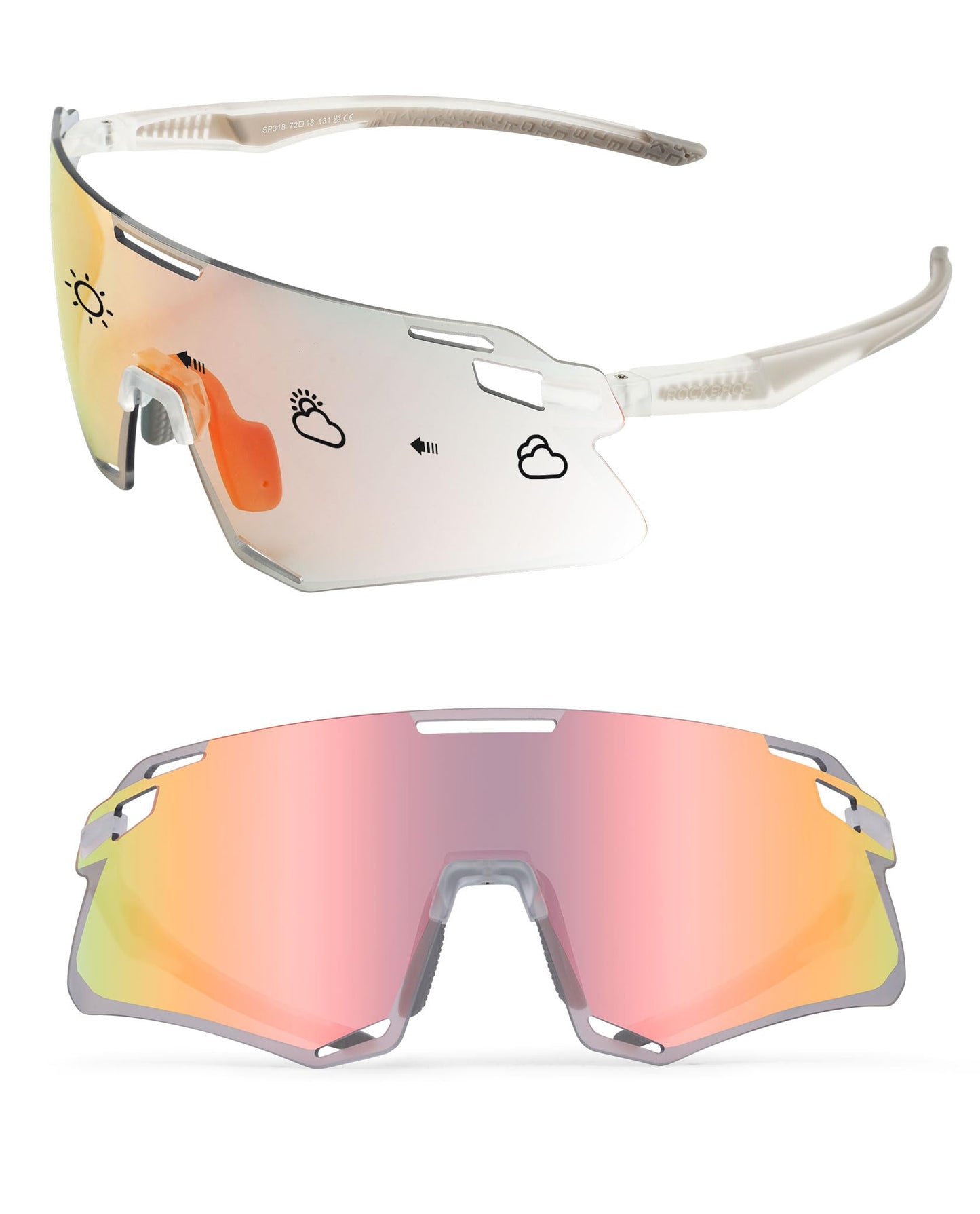 ROCKBROS Cycling Glasses Bike Photochromic Sunglasses for Men TR90 MTB Biking Sunglasses