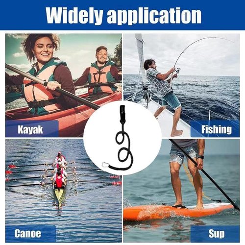 Kayak Paddle Leash | Stretchable Coiled Lanyard for Kayak Fishing Accessories