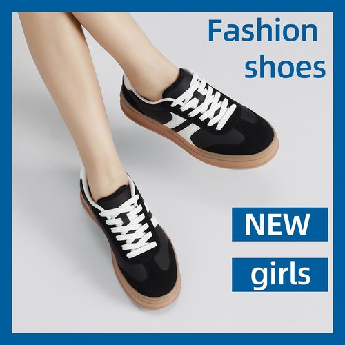 Lxuan Women's Fashion Sneakers - Thick Platform, Anti-Slip Rubber, Lace-Up Comfort | Stylish Walking Shoes