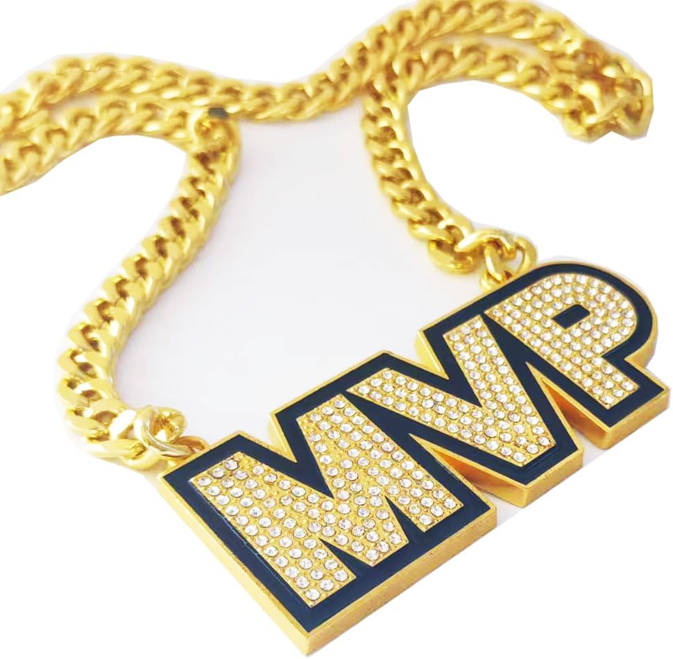MVP Chain Medal, Most Valuable Player Champ Chains Award Gift Winner Tournament Prize Medal Trophy Pendant Necklace For Baseball Basketball Softball Fantasy Football Chain
