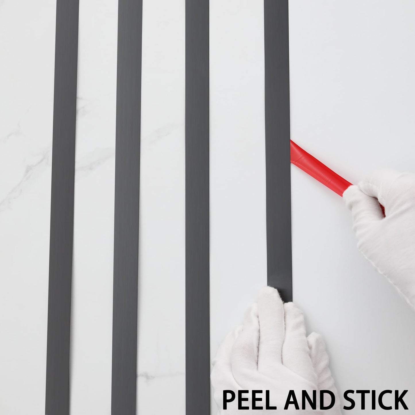 Gaahing Brushed Metal Trim, Peel and Stick Stainless Steel Wall Molding for Fireplace, Mirror Frame, Furniture and Home Decoration, 16.4 ft x 1.6 in