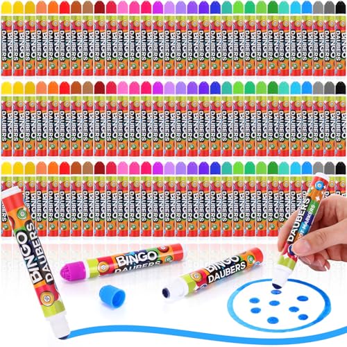 Crtiin 90 Pack Bingo Dot Markers - 30 Bright Colors, Kids Art Supplies